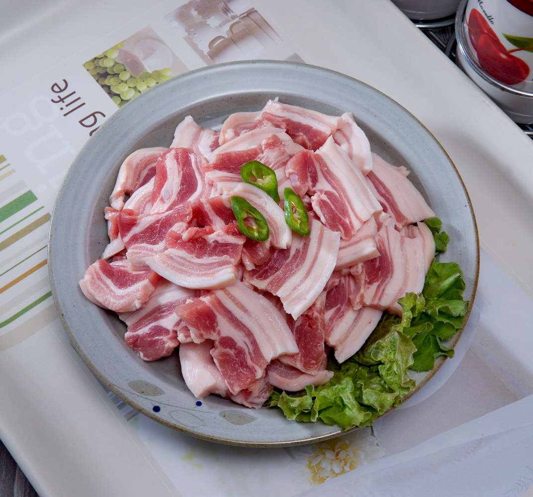 수입산 삼겹살 슬라이스 1kg (냉동)